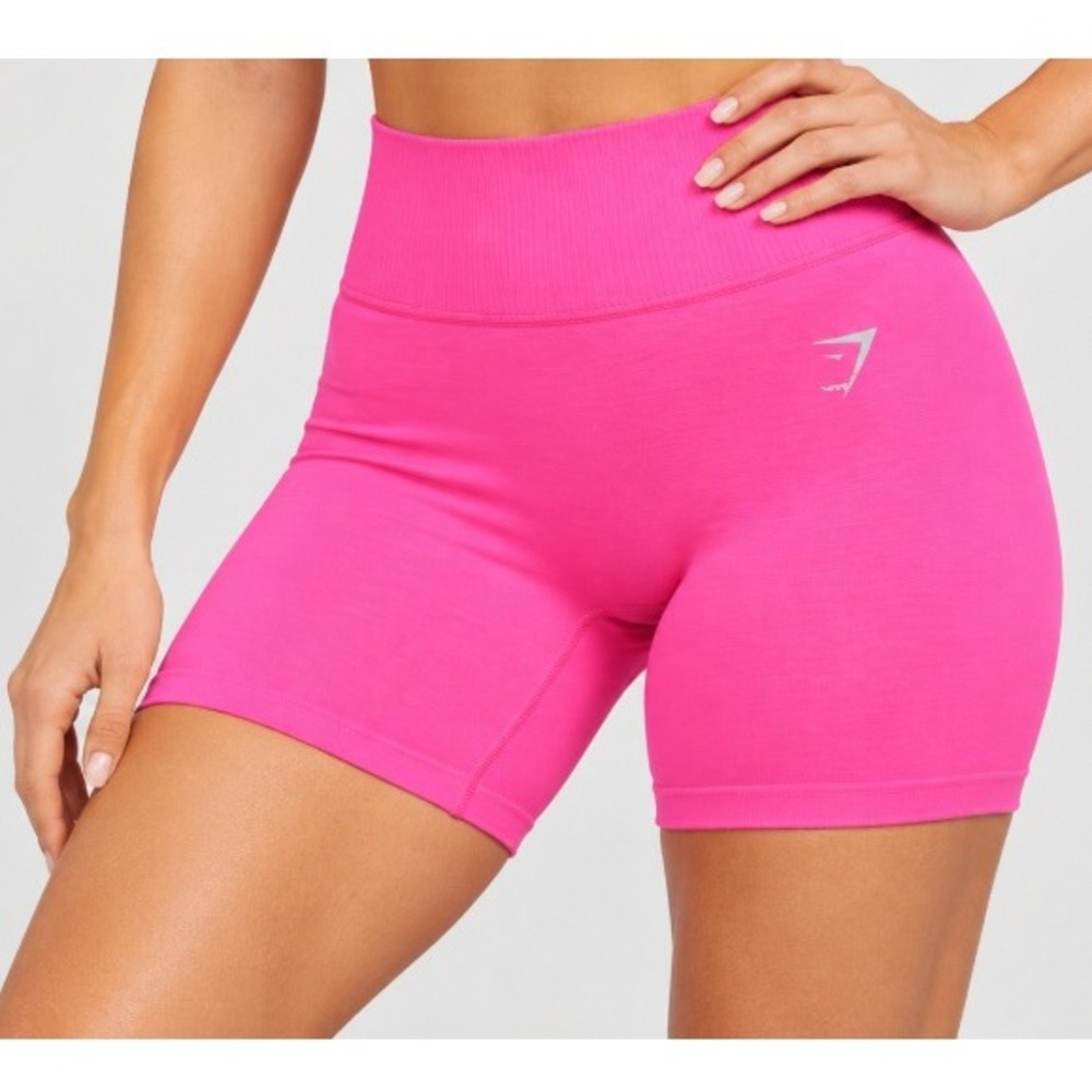 Gymshark Women's Pink Interval Seamless Shorts Size L NWT